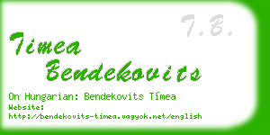 timea bendekovits business card
